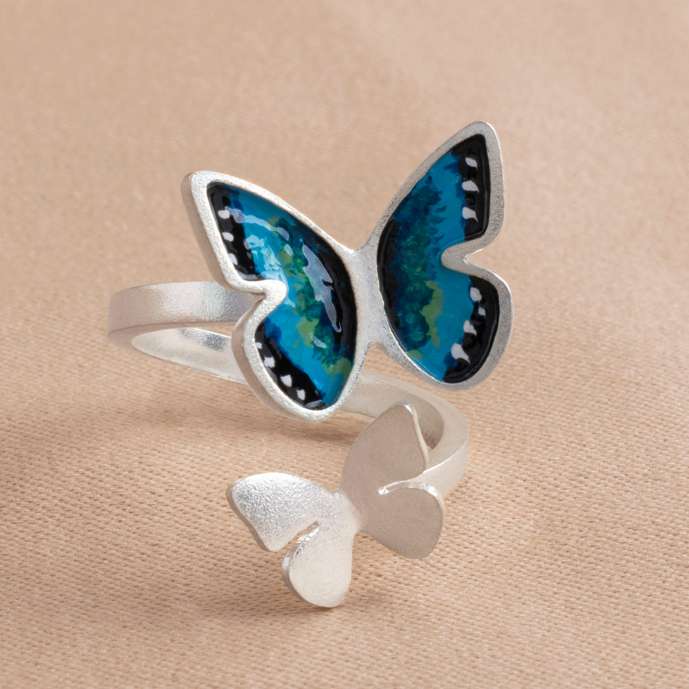 ANILLO MARIPOSA MORPHO GRANDE