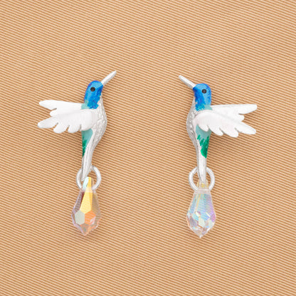 ARETES COLIBRÍ CHILLON CON CRISTALES