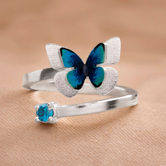 ANILLO MARIPOSA MORPHO Y CIRCON