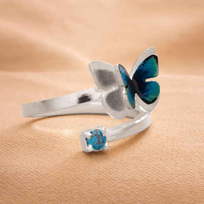 ANILLO MARIPOSA MORPHO Y CIRCON