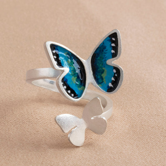 ANILLO MARIPOSA MORPHO GRANDE
