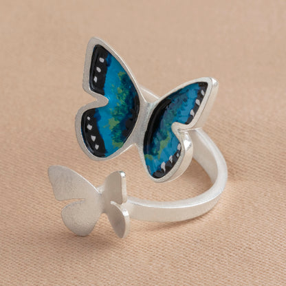 ANILLO MARIPOSA MORPHO GRANDE