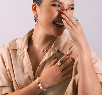 COLLAR MARIPOSA MORPHO GRANDE