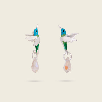 ARETES COLIBRÍ CHILLON CON CRISTALES